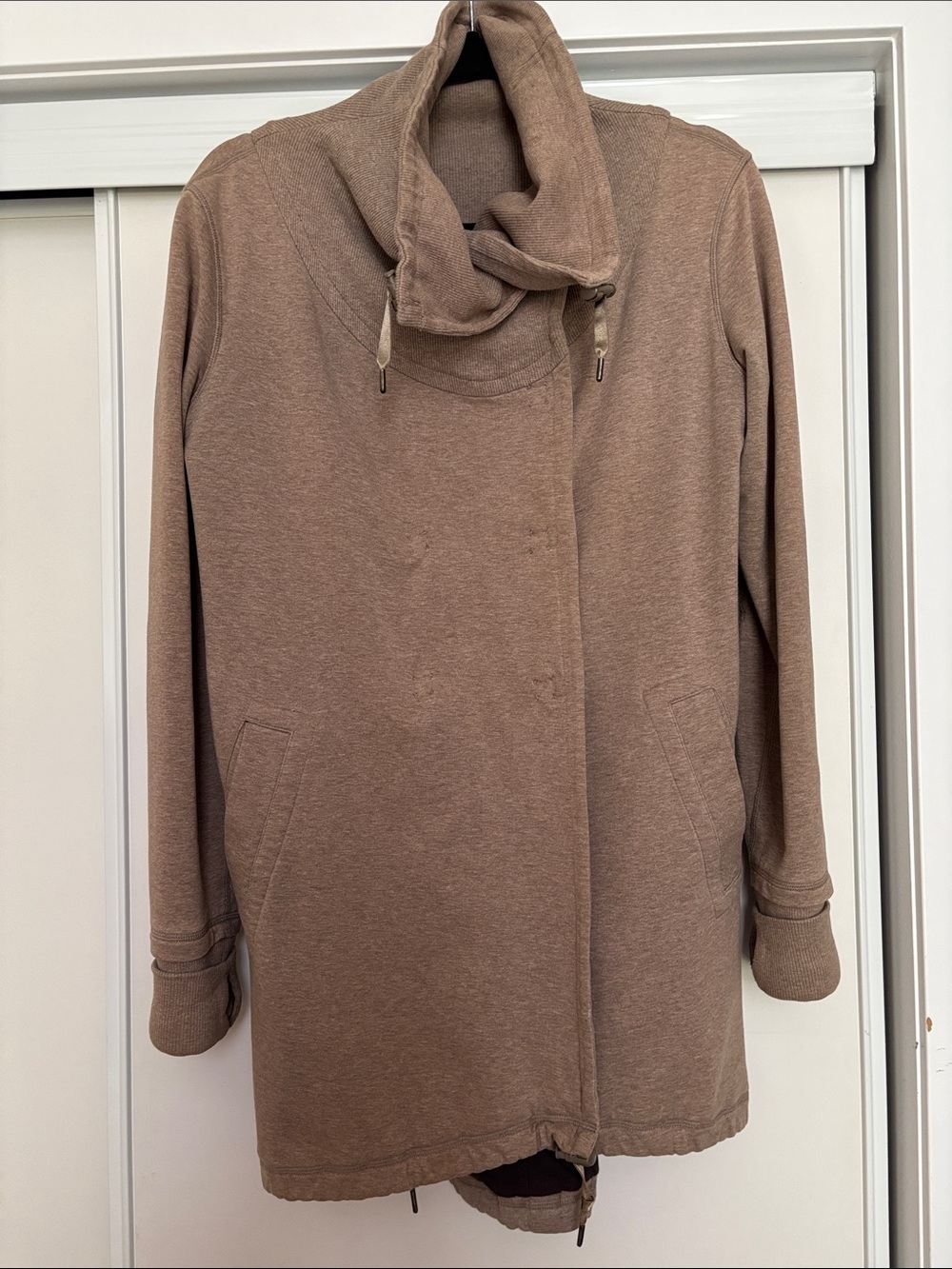Lululemon - Women’s Cozy Funnel Neck Sweater Jacket in Taupe